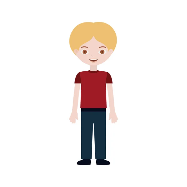 Chico joven con traje informal — Vector de stock