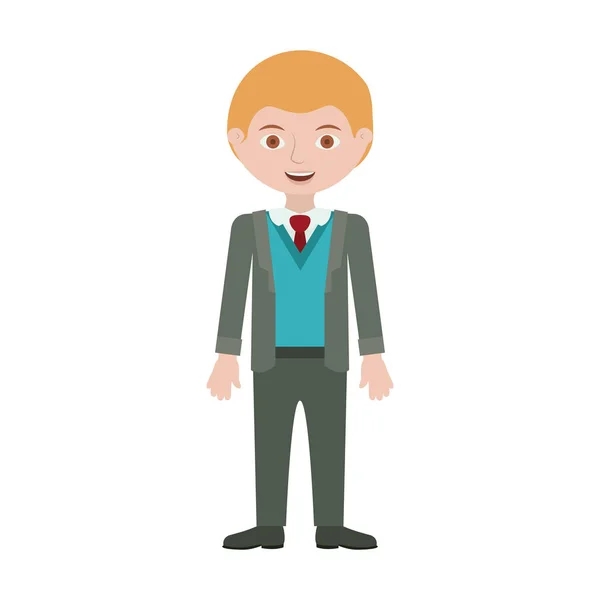 Blonder Mann mit formalem Anzug und Bussines — Stockvektor