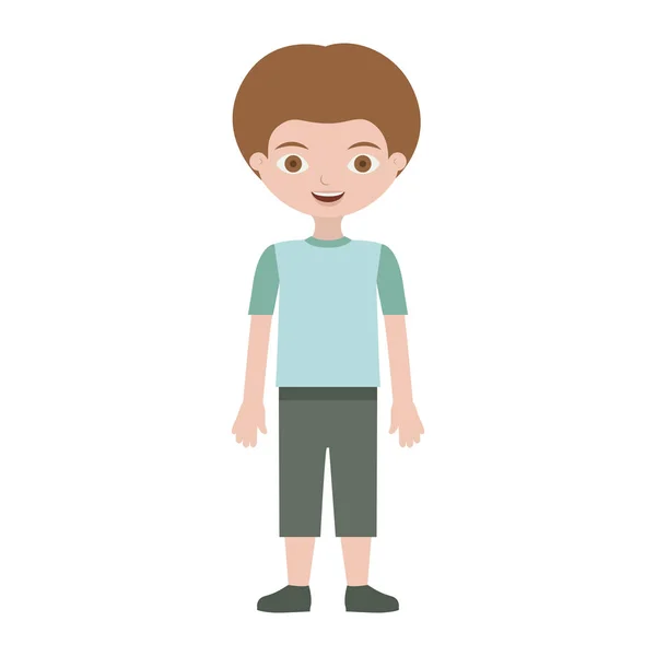 Niño con camiseta y pantalones cortos — Archivo Imágenes Vectoriales