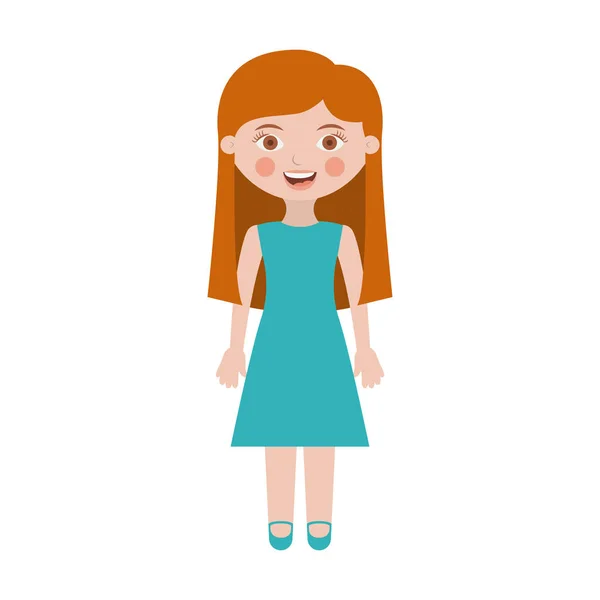 Дівчина з сукнею і довгим волоссям — стоковий вектор