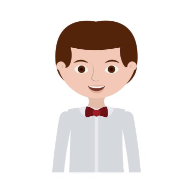 yarım vücut adam resmi gömlek ve papyon