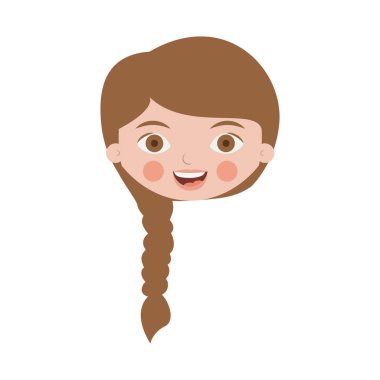 örgülü saçlı sevimli kız ön yüz