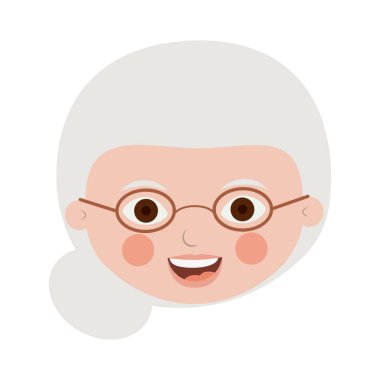 Gözlüklü yaşlı kadın ön yüz