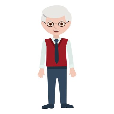 yaşlı adam resmi takım elbise ve gözlük
