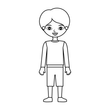 Çocuk siluet t-shirt pantolon ve ayakkabı ile