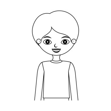 yarım vücut siluet çocuk t-shirt ile