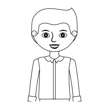 yarım vücut adam siluet resmi takım elbise ile