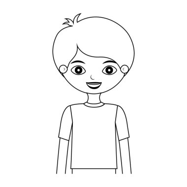 yarım vücut çocuk siluet t-shirt ile