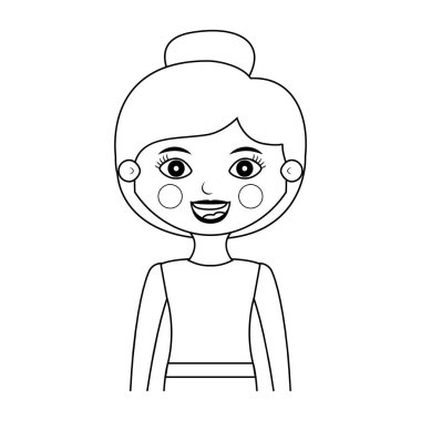 yarım vücut kadın silueti ile toplanan saç