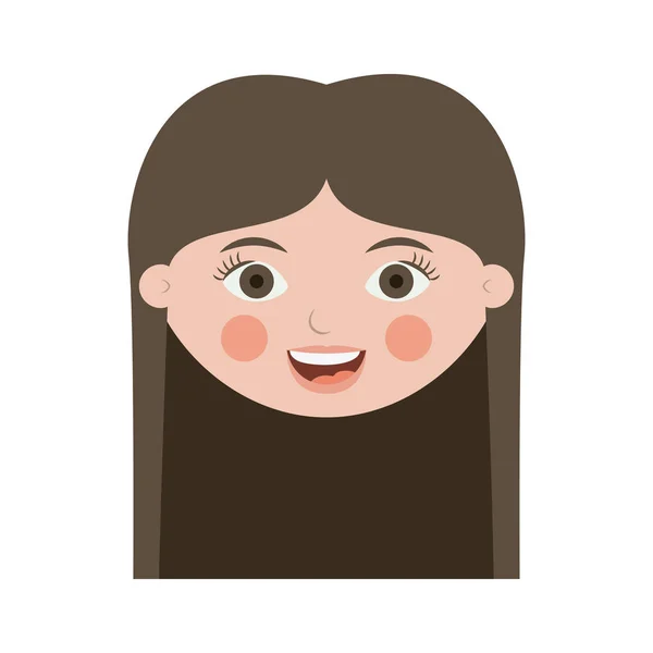 Переднее лицо подросток улыбается с длинными волосами — стоковый вектор