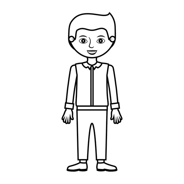 Silhouette uomo con camicia formale e pantaloni — Vettoriale Stock