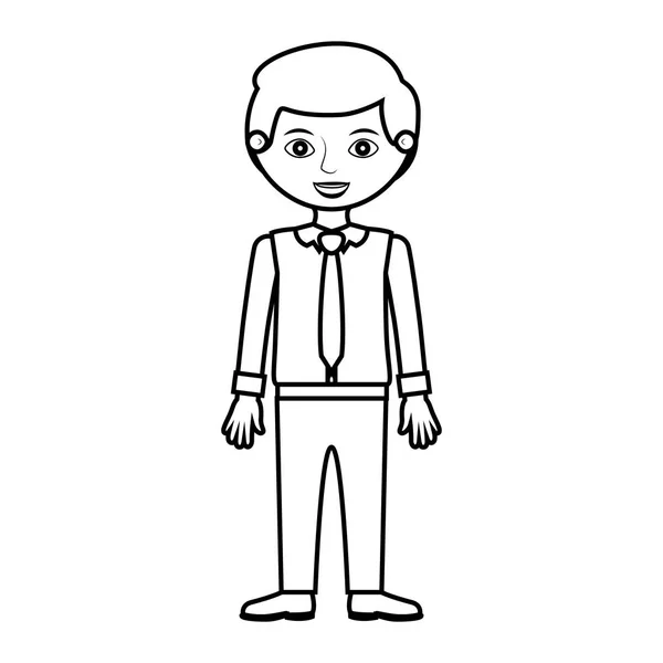 Männersilhouette mit formalem Hemd und Krawatte — Stockvektor