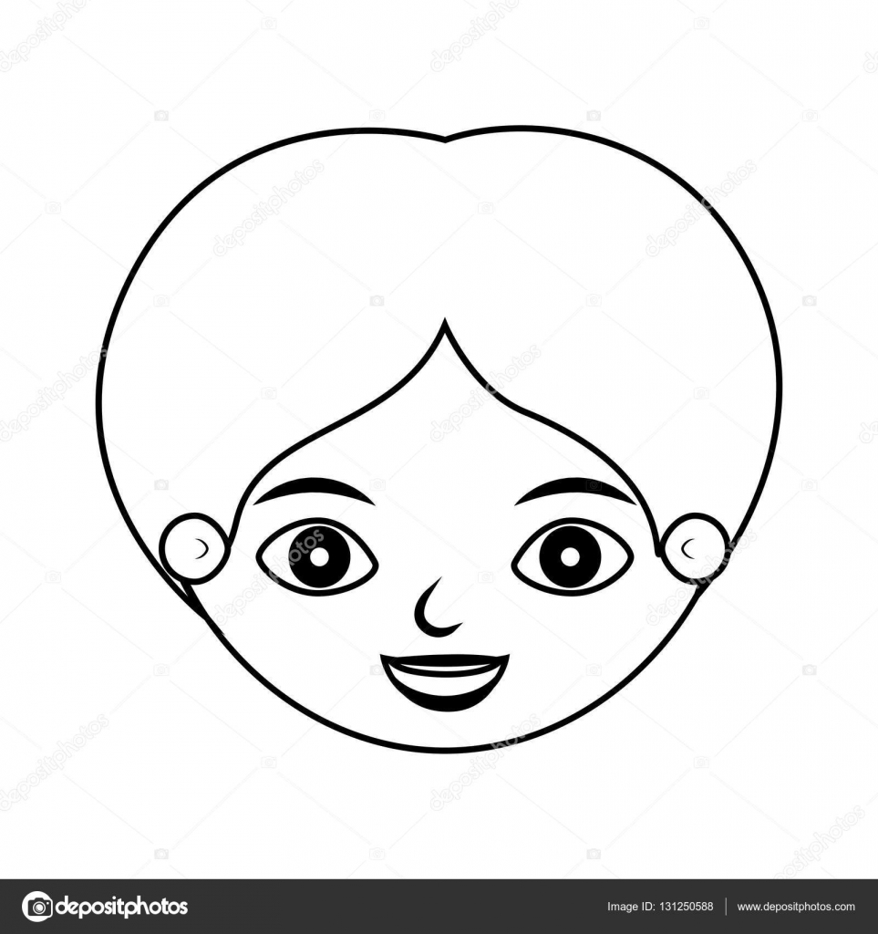 Front face kid silhouette smiling Stock Vector Image by ©grgroupstock ...