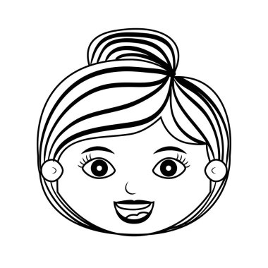 çizgili saçlı Bayan siluet