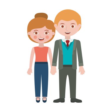 ile sarışın çift ayakta eller alın