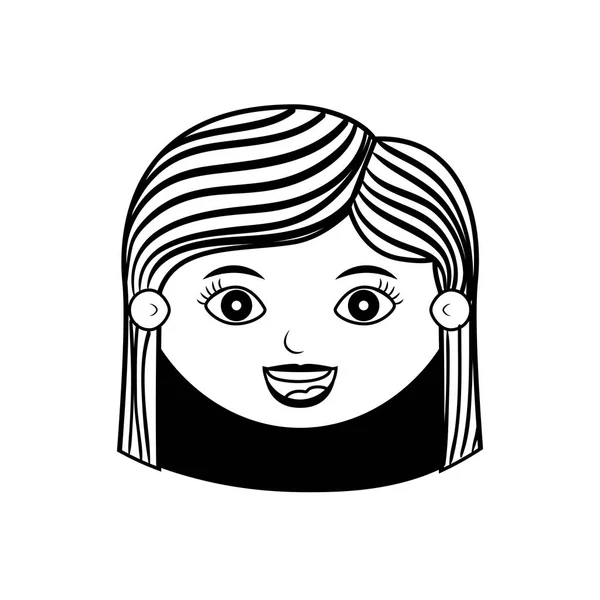 Силуэт женщины спереди с полосатыми волосами — стоковый вектор