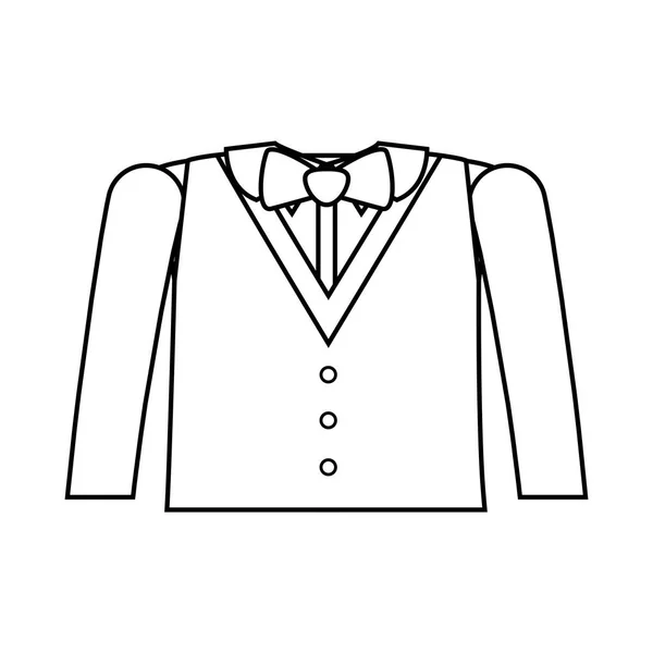 Formell kostym siluett med bowtie — Stock vektor