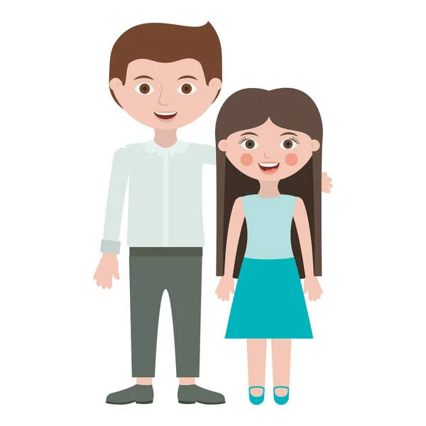 Hombre y niña abrazado — Vector de stock