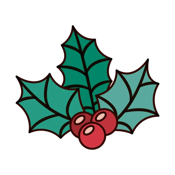Ornamento con foglie Natale e berry — Vettoriale Stock
