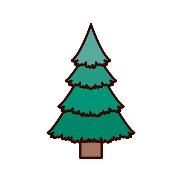Arbre de Noël vert avec tronc — Image vectorielle