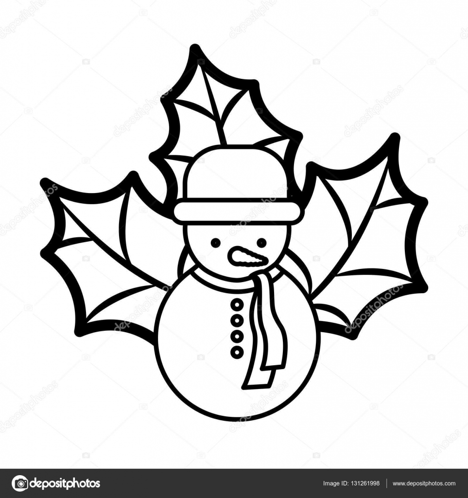 Sagoma Del Pupazzo Di Neve Con Cappello E Di Natale Lascia