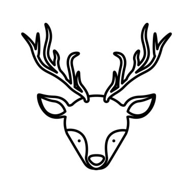 ön yüz siluet Ren geyiği boynuzları ile