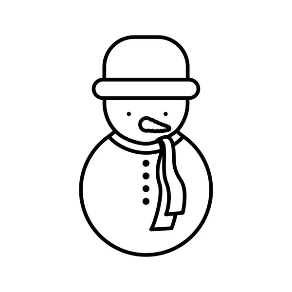 Силуэт снеговика в шляпе и пальто — стоковый вектор