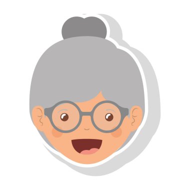 ön yüz yaşlı kadın gözlük ve toplanan saç ile