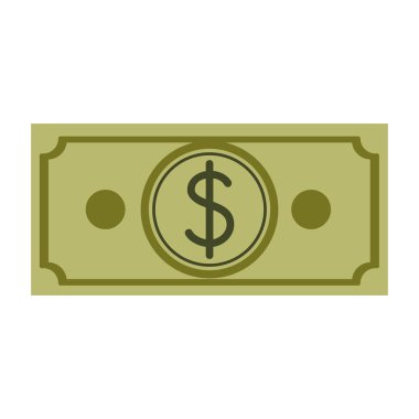 para birimi sembolü Doları Bill'le siluet yeşil