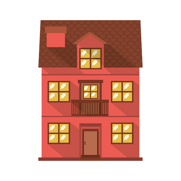 Facade confortable residence with balcony
