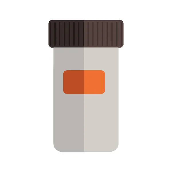 Botella remedio con grifo y etiqueta pequeña — Vector de stock