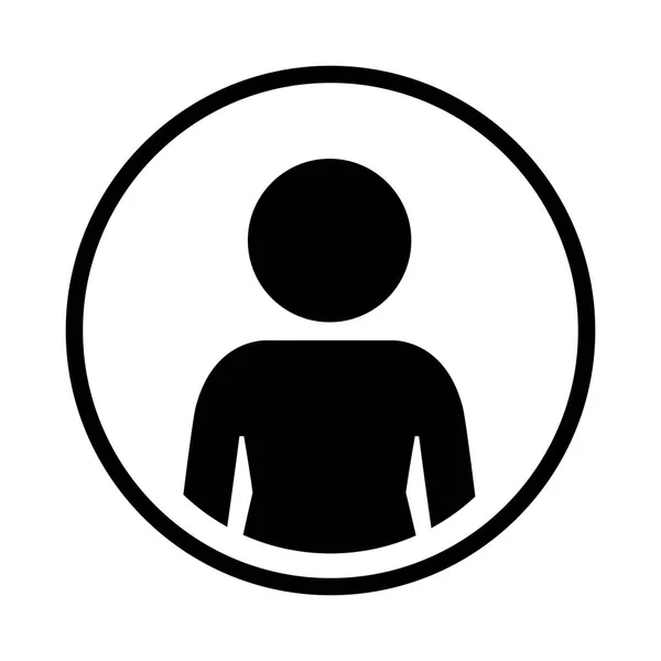 Silueta esfera de medio cuerpo icono figura humana — Vector de stock
