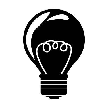 tek renkli siluet ampul ışık ile