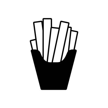 siluet tek renkli patates bölümü ile