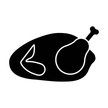 tavuk rosto ile siluet siyah beyaz