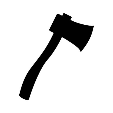 Beyaz arka plan üzerinde izole siyah balta simgesi