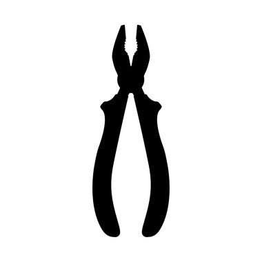 Beyaz arka plan üzerinde izole siyah pense simgesi