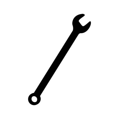 izole beyaz zemin üzerine siyah wrench kutsal kişilerin resmi