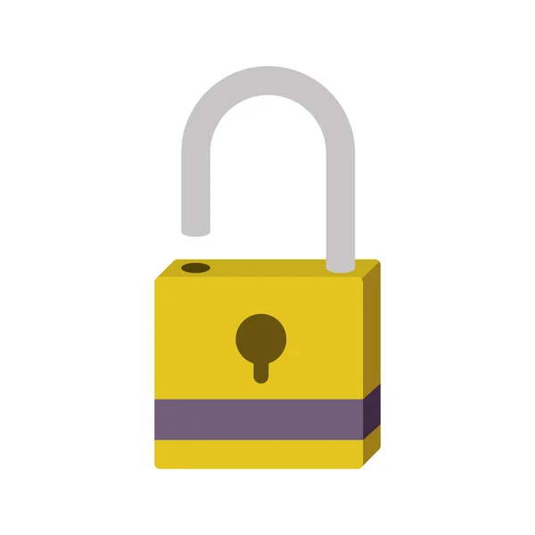 Silhouette with opened padlock yellow — Stock Vector