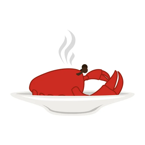 Silhouette colorful dish with hot crab — Stock Vector