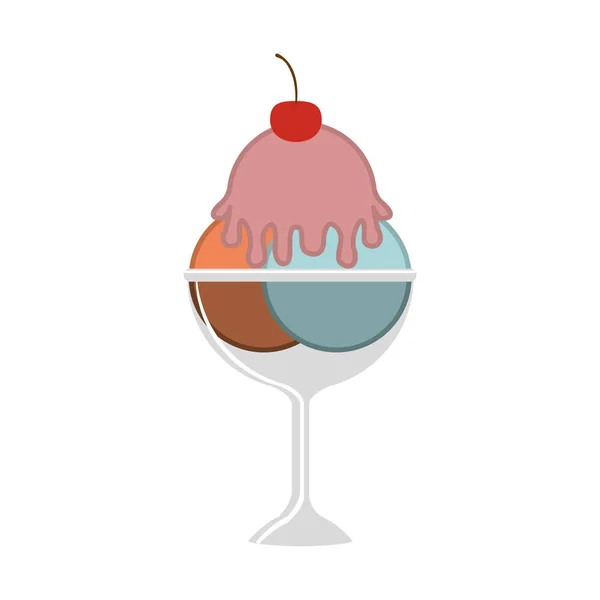 アイス クリーム カップとカラフルなシルエット — ストックベクタ