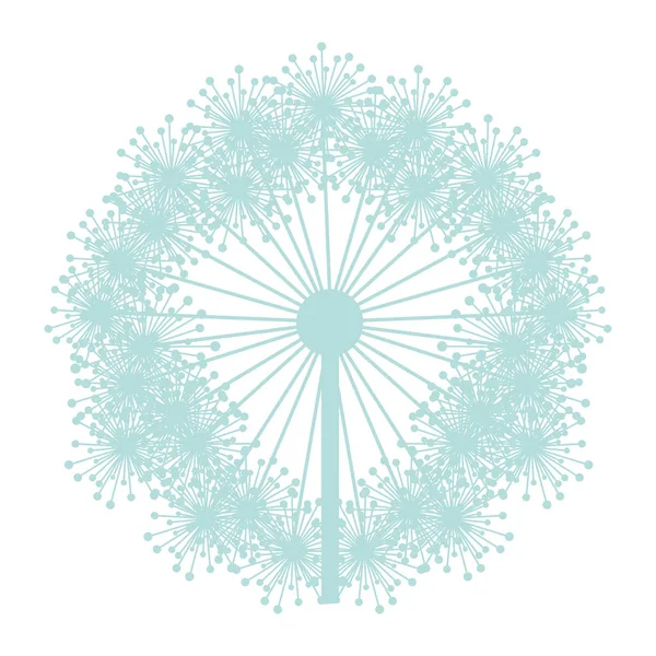 Пастельно-голубой силуэт одуванчик с пестиками — стоковый вектор