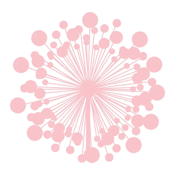 Pastell rosa siluett maskros med pistiller — Stock vektor