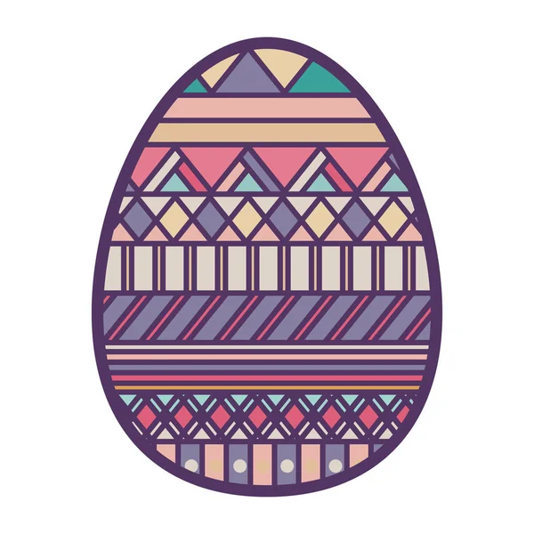 Diseño colorido del huevo de Pascua con rayas horizontales — Vector de stock