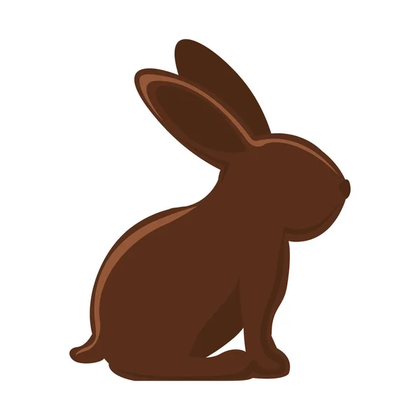 Silueta de conejo de chocolate con orejas largas — Vector de stock