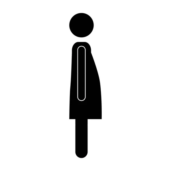 De zwangere vrouw pictogram met drees — Stockvector