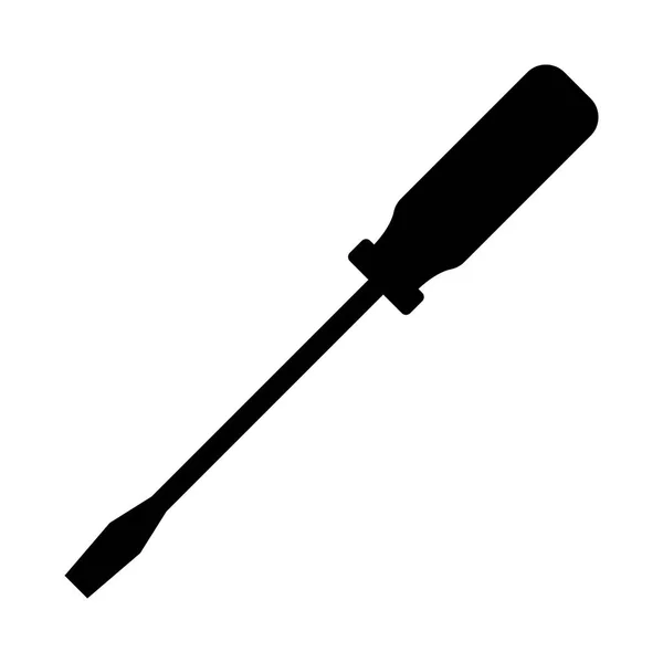 Schwarze Schraubenzieher-Ikone mit Spatenspitze — Stockvektor