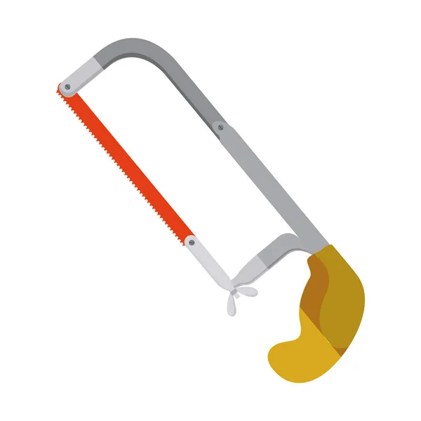 Metallic hacksaw icon tool with handle — Stock Vector