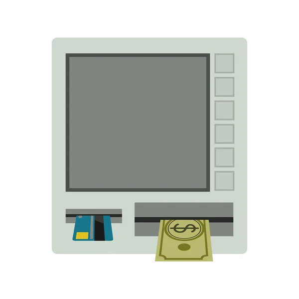 ATM terminal med redit kort och kontanter — Stock vektor