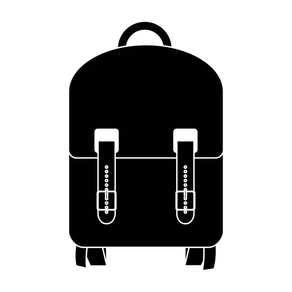 Βαλίτσα μαύρη σιλουέτα με ρόδες και λαβή — Διανυσματικό Αρχείο
